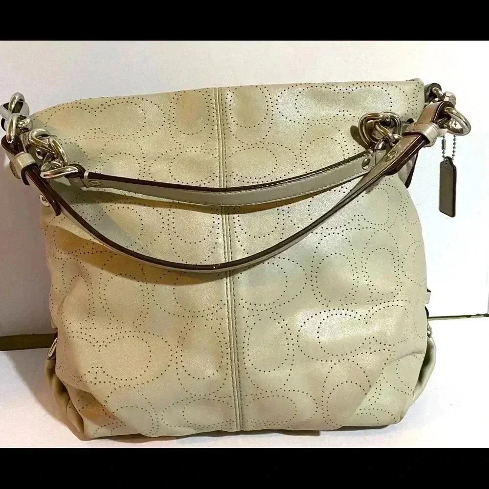 Coach grey leather satchel handbag - Picture 3 of 12